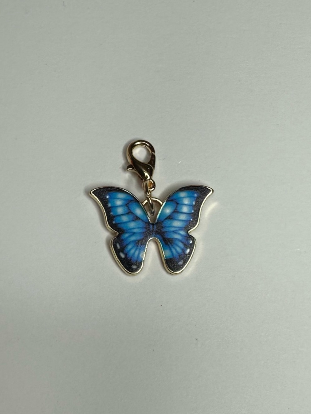 Blue Butterfly Enamel Charm